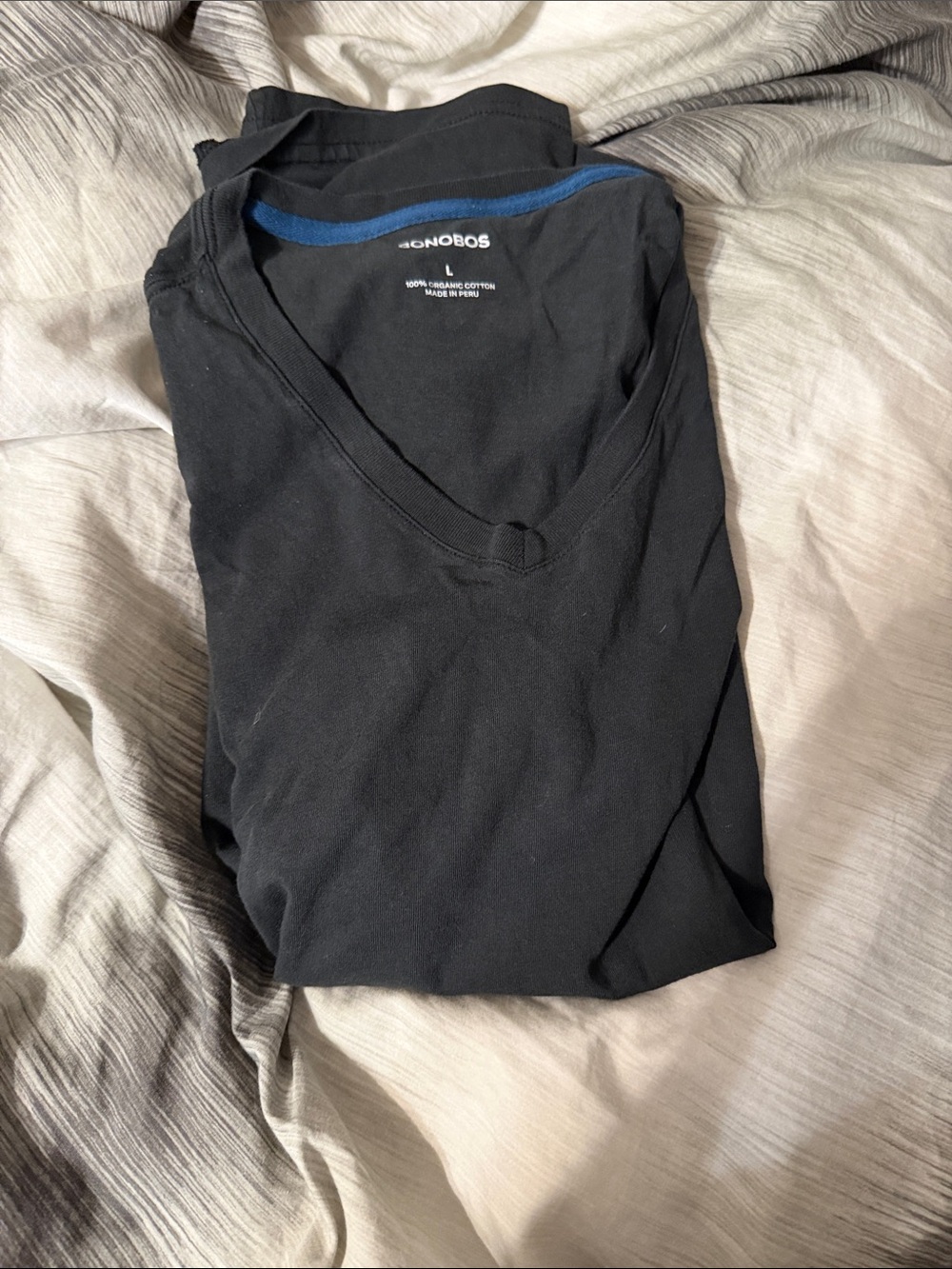 Bonobos Black V-Neck Undershirt with Blue Trim